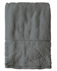 Полотенце Tessolo Home Листья махровое темно-серое 500г, 100 x 150г