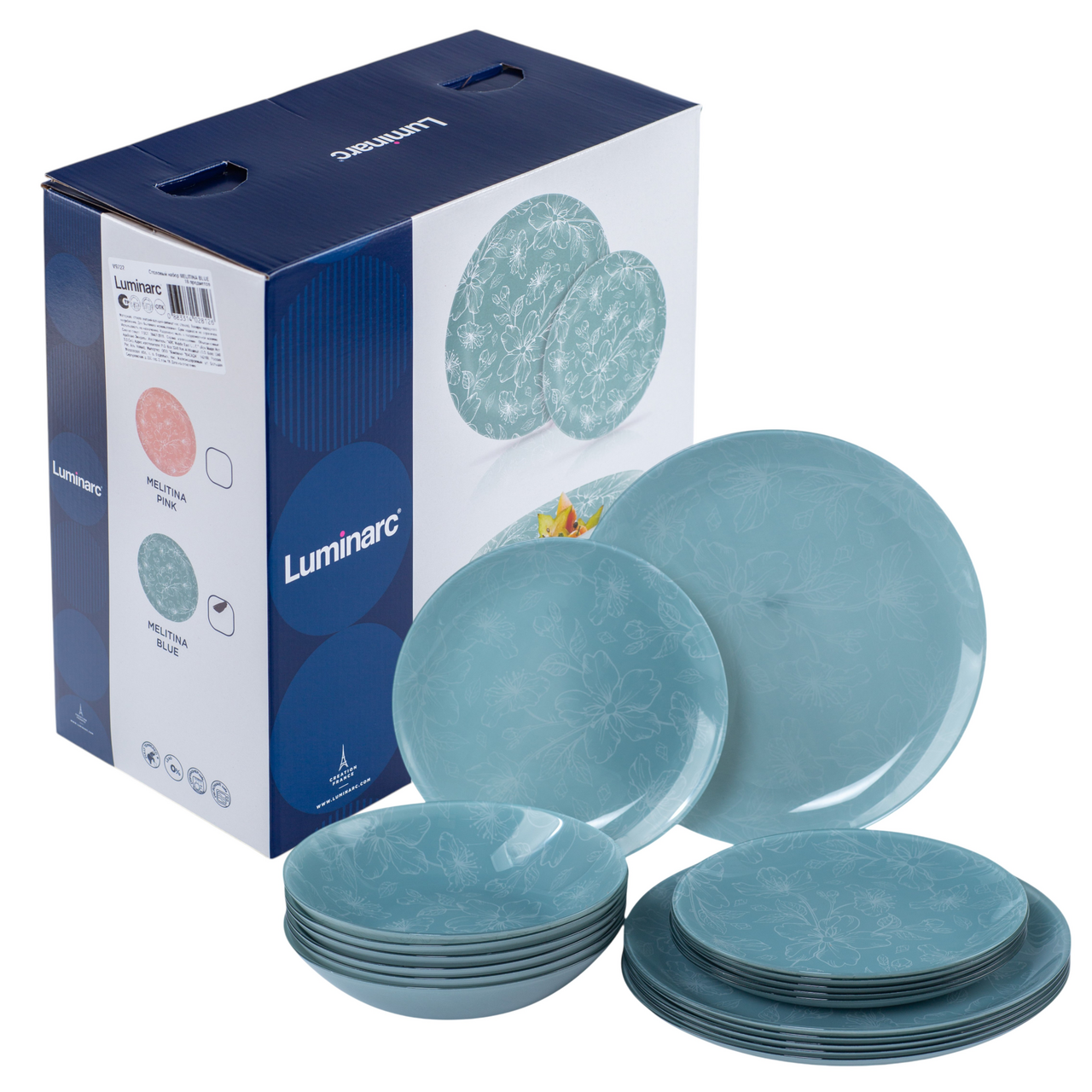 Изображение товара Столовый набор Luminarc Melitina Blue на 18 предметов