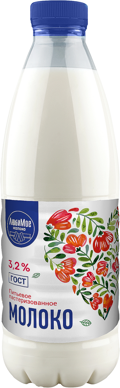 Молоко Любимое молоко пастеризованное ГОСТ 3.2%, 1.4л