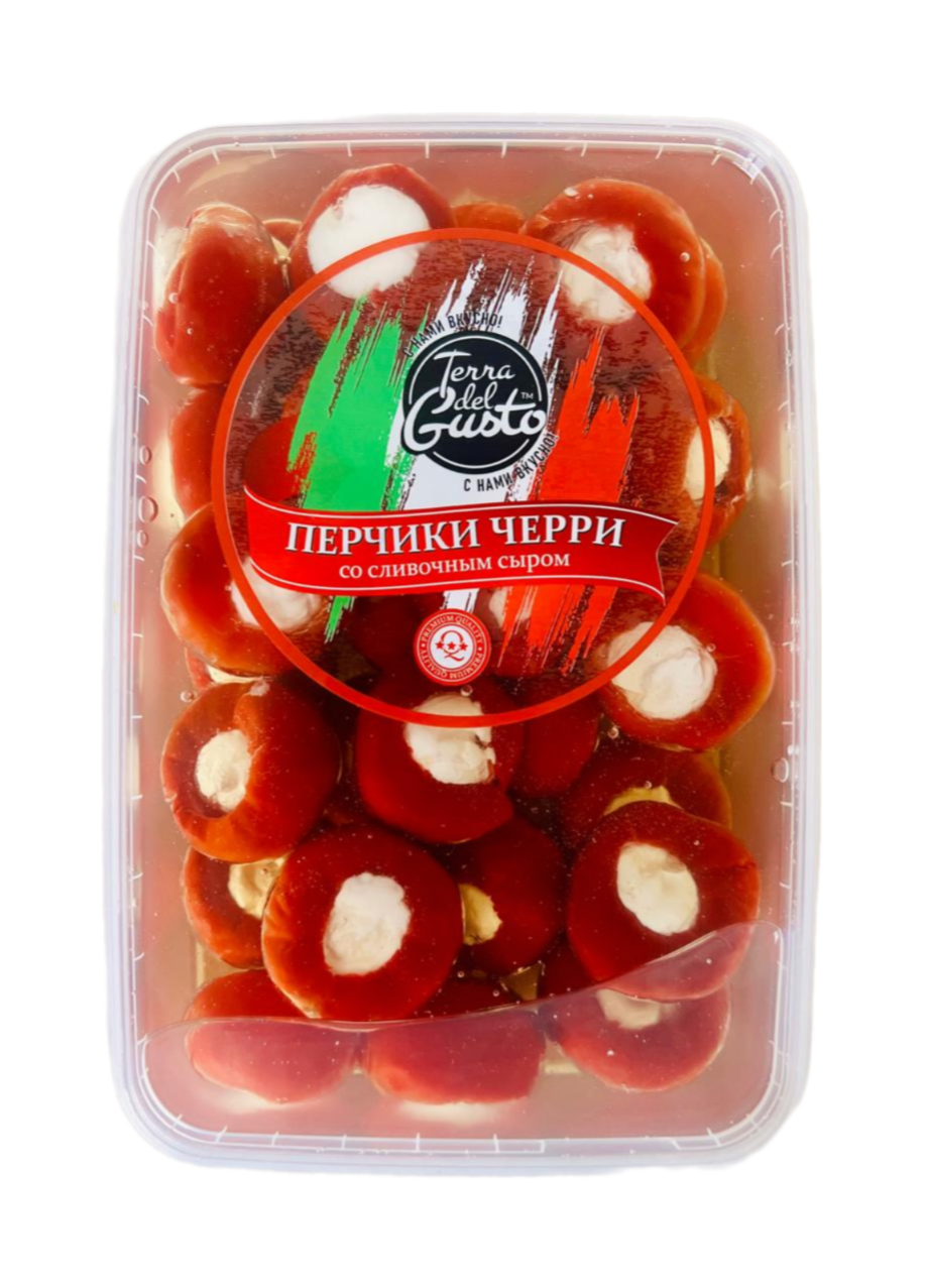 Изображение товара Перчики Черри с сливочным сыром Terra del Gusto 950г - вкусная овощная закуска