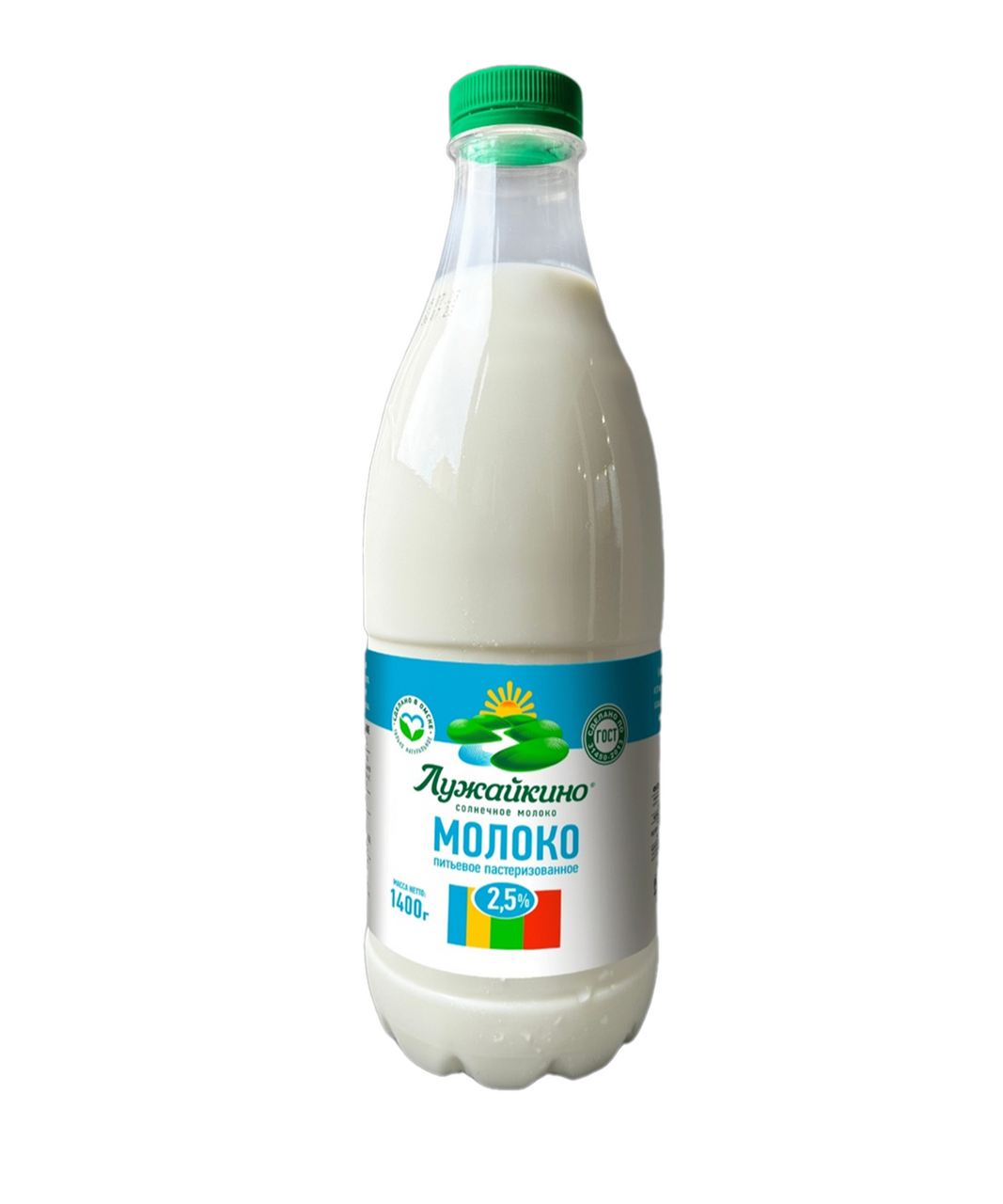 Молоко Лужайкино пастеризованное ГОСТ 2.5%, 1.4кг
