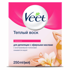 Теплый воск Veet для эпиляции с эфирными маслами, 250мл