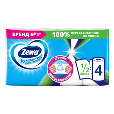 Бумажные полотенца Zewa 1/2 листа, 4 рулона