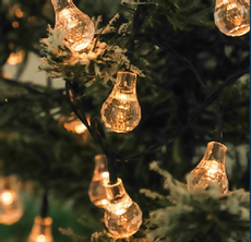 Гирлянда садовая с лампочками-кристаллами теплый белый 20Led, 3.8м