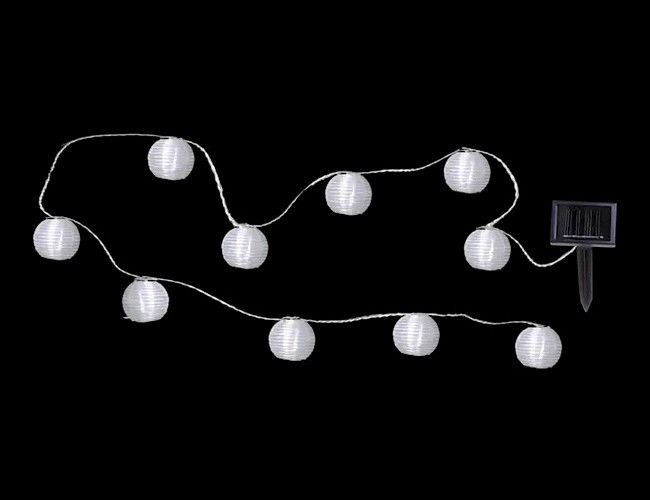 Гирлянда садовая китайские фонарики холодный белый 10Led, 3.8м
