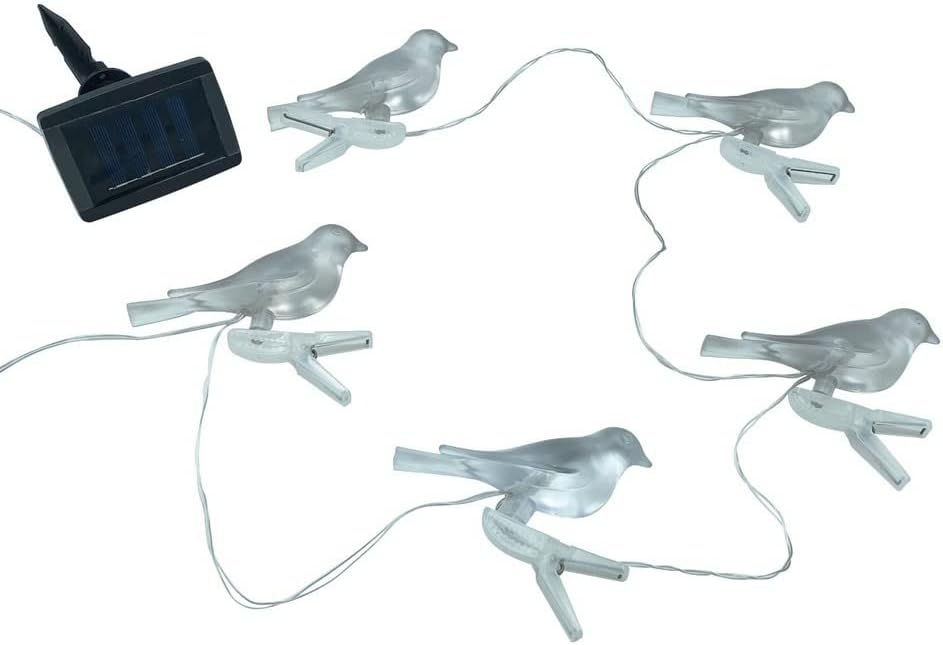 Гирлянда садовая птицы теплый белый 5Led, 4.4м