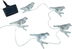 Гирлянда садовая птицы теплый белый 5Led, 4.4м