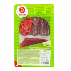 Колбаса Bacon Праздничная ассорти нарезка, 80г