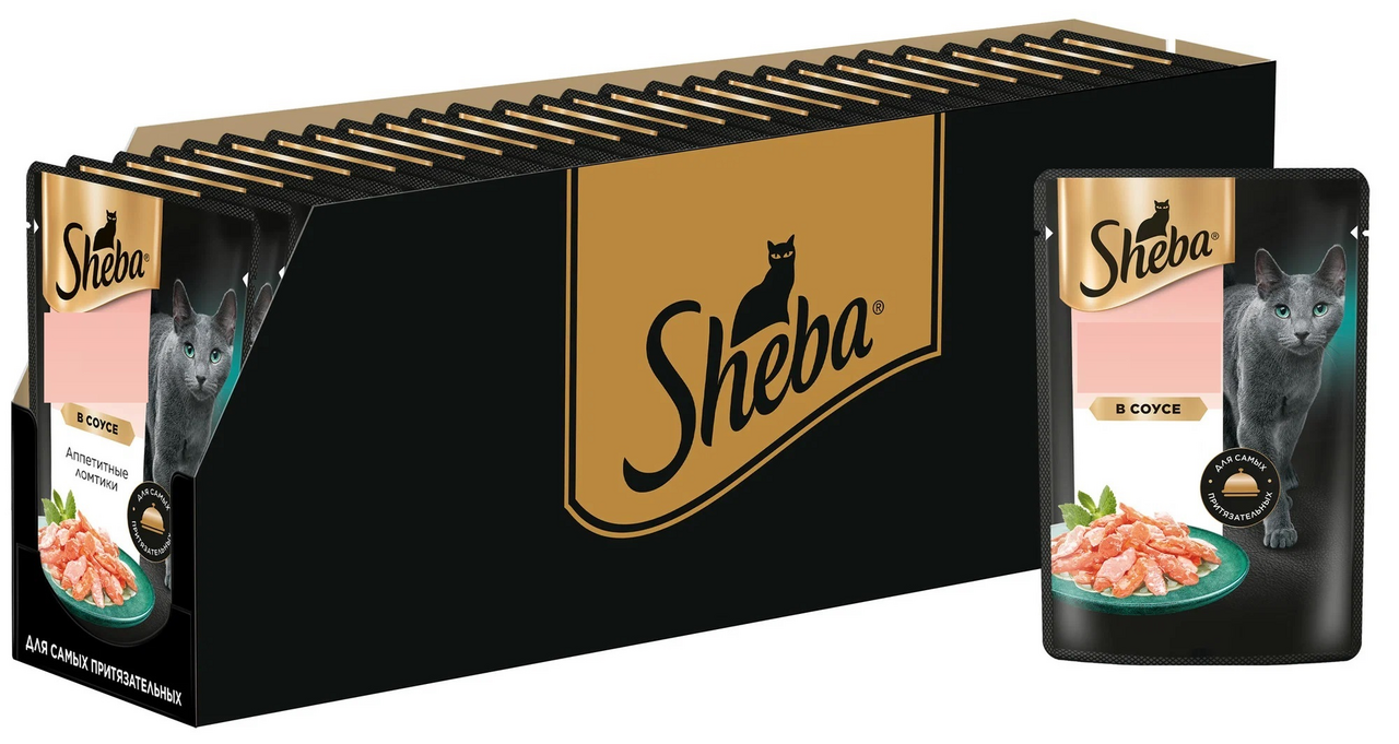 Изображение товара Корм влажный Sheba Крафт форель кусочки в соусе, 75г x 28 шт