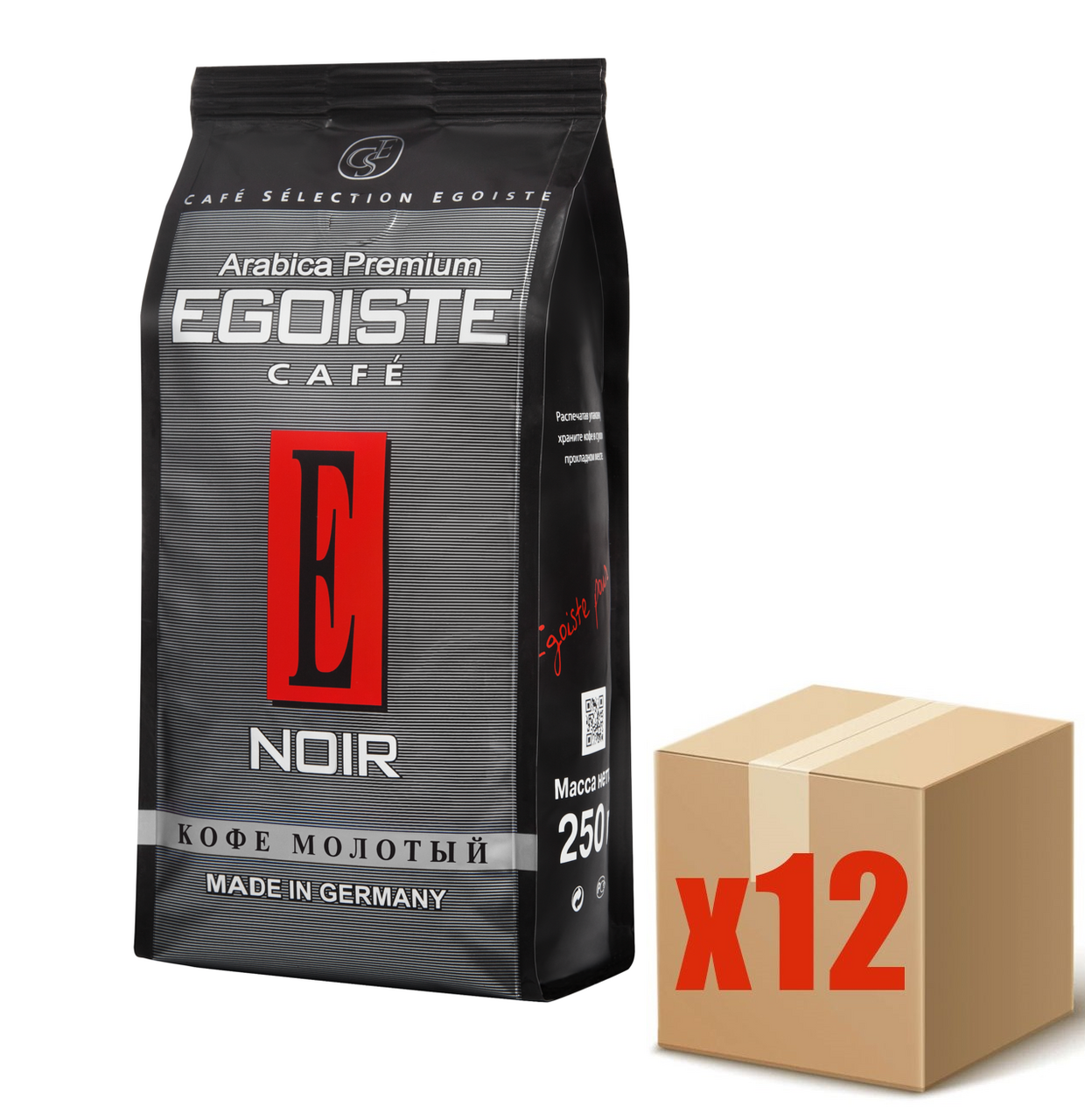Кофе Egoiste Noir молотый, 250г x 12 шт купить с доставкой на дом, цены ...