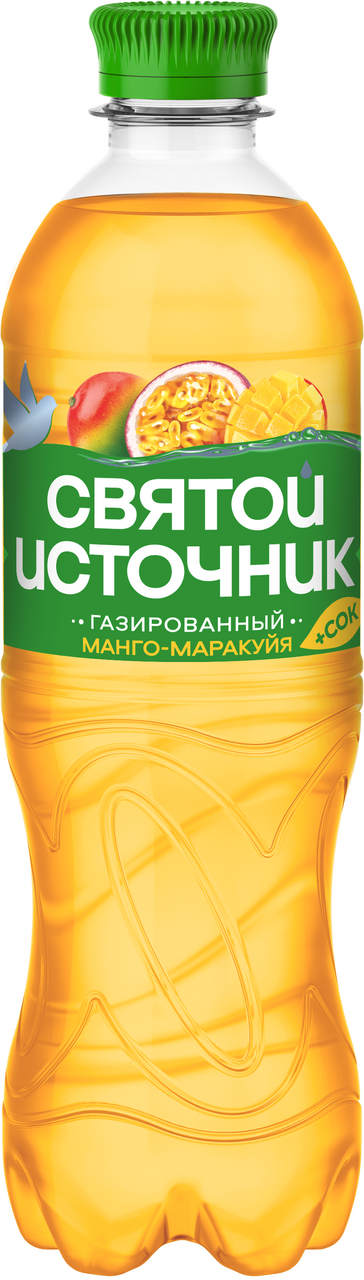 Изображение товара Вода Святой Источник с соком манго и маракуйи газированная, 500мл