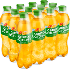 Вода Святой Источник с соком манго и маракуйи газированная, 500мл x 12 шт