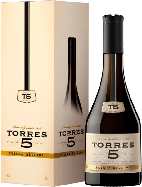 Изображение товара Бренди Torres Solera 5 лет в подарочной упаковке 0.7л испанский бренд
