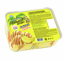 Мороженое пломбир Большой папа Банановое с топингом соленая карамель ГОСТ, 450г