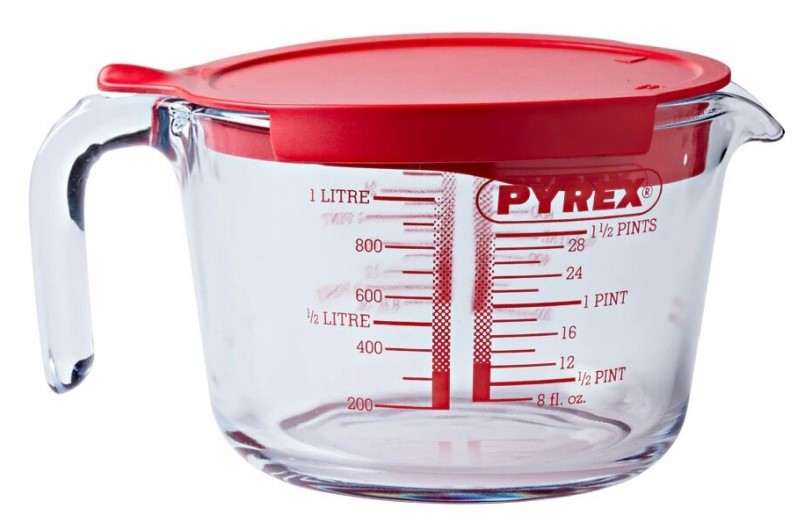 Изображение товара Мерный стакан Pyrex Classic 1л с крышкой жаропрочное боросиликатное стекло