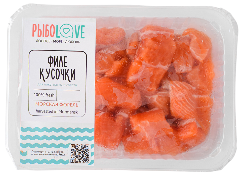 Изображение товара Форель РыбаLove кубики охлажденная 500г - полезная закуска