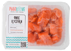 Форель РыбаLove кубики охлажденная, 500г