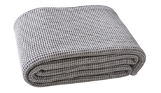 Tarrington House Плед хлопковый вафельный серый, 220 x 240см