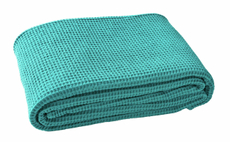 Tarrington House Плед хлопковый вафельный аквамариновый, 220 x 240см