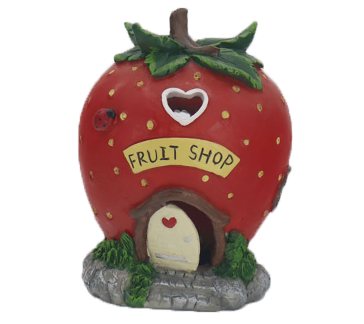 Светильник садовый Домик-клубника, 11 x 10.5 x 14.5см