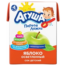 Сок детский Агуша Яблоко осветленный, 200мл