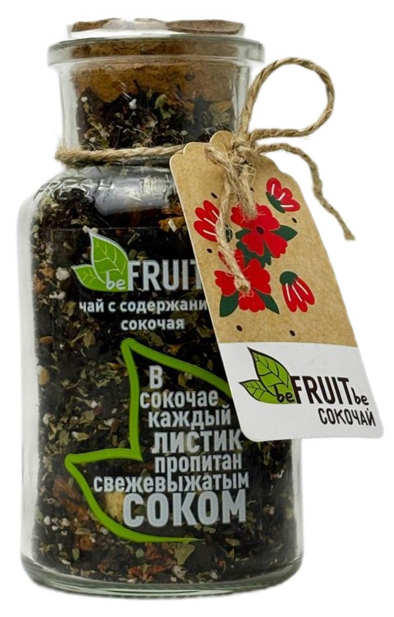 Изображение товара Чай черный Befruitbe Сокочай с ананасом, клубникой, мятой, медом и лимоном, 65г