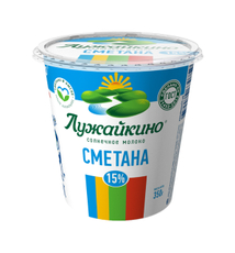 Сметана Лужайкино 15%, 350г