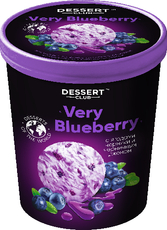 Мороженое пломбир Dessert Club Very Blueberry с ягодами черники и черничным джемом ГОСТ, 450г