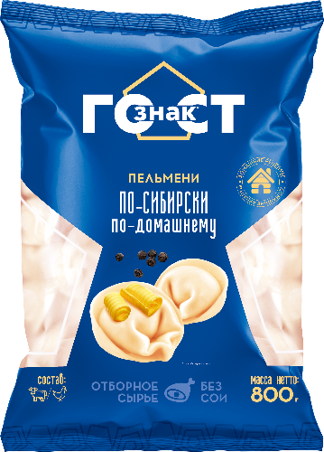 Пельмени ГОСТ Знак По-сибирски по-домашнему, 800г