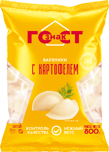 Вареники ГОСТ Знак с картофелем, 800г