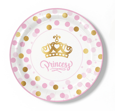 Тарелка одноразовая Принцессы бумажная 18см, 6шт