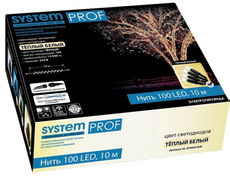 Электрогирлянда нить Glos System Prof 100Led теплый белый, 10м