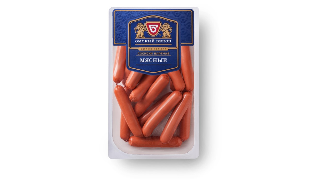 Сосиски Омский бекон Мясные, ~1.5кг