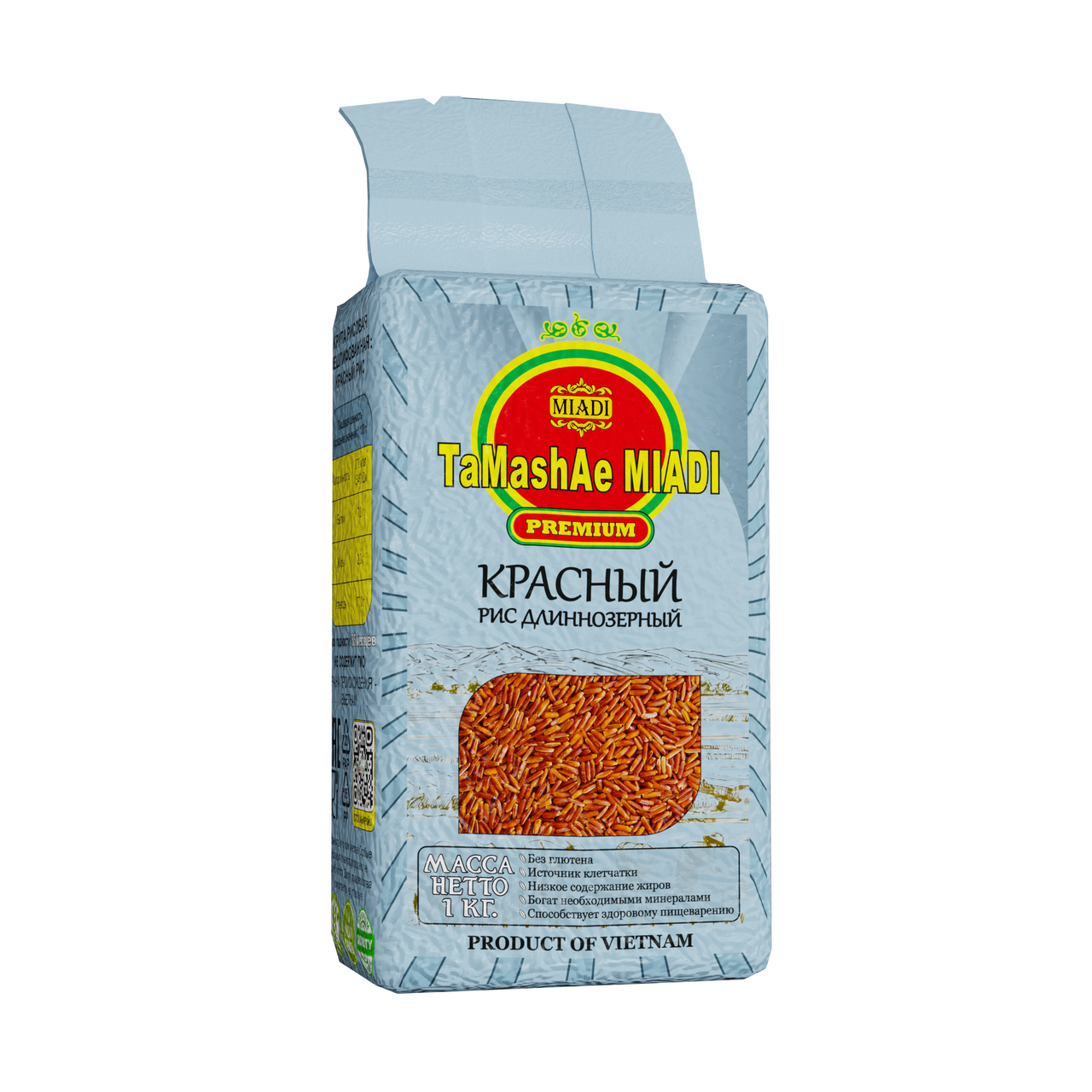 Изображение товара Крупа рис Tamashae Miadi Premium длиннозерный красный, 1кг