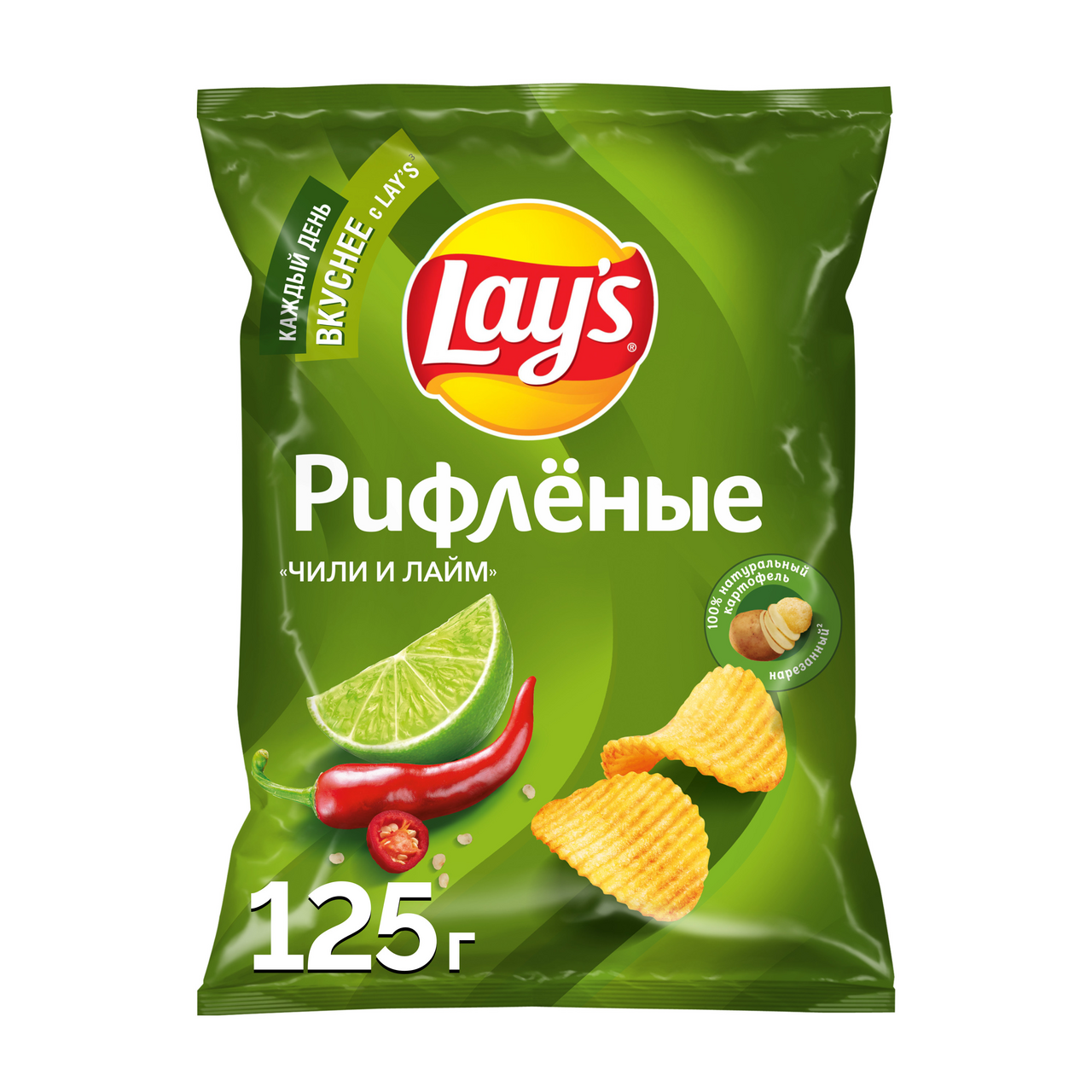Чипсы Lay's с чили и лаймом, 125г