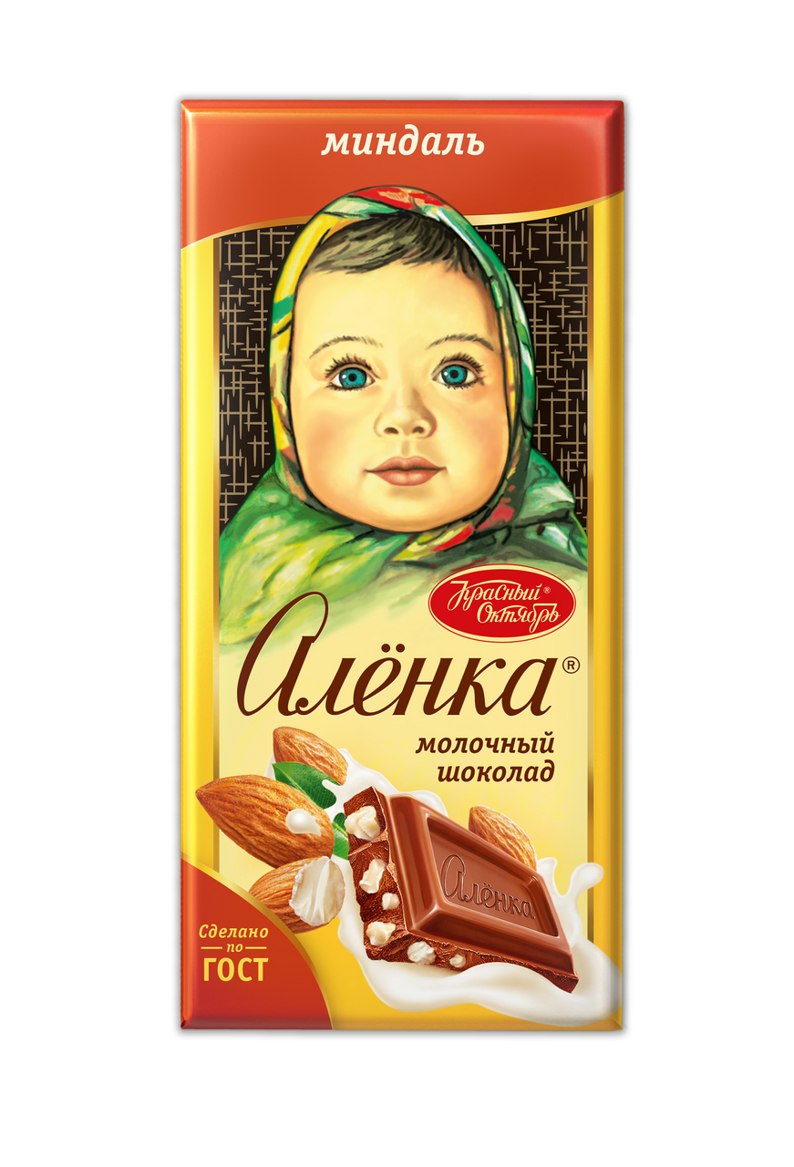 Шоколад Аленка молочный с миндалем, 75г