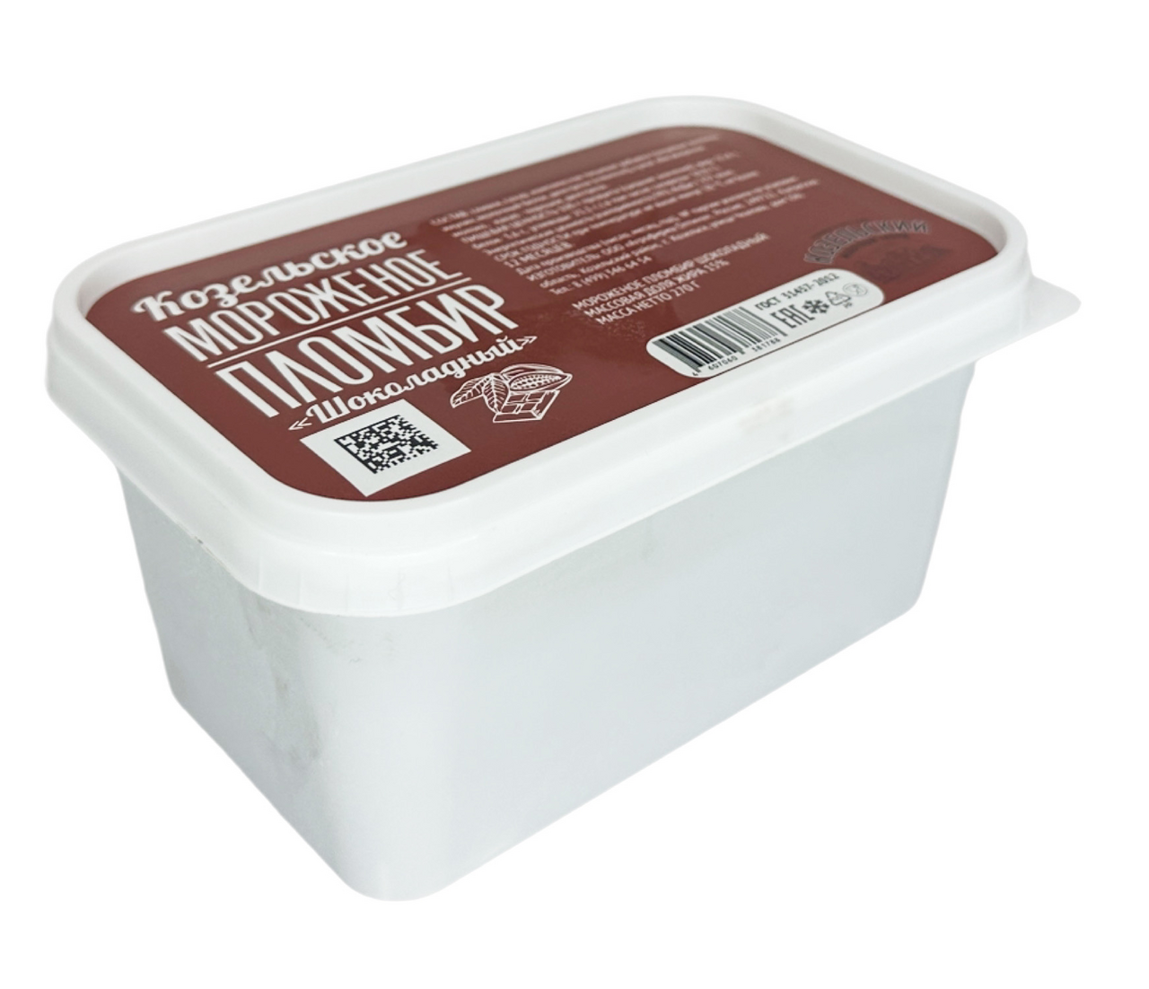 Мороженое пломбир Козельское молоко Шоколадное ГОСТ, 270г