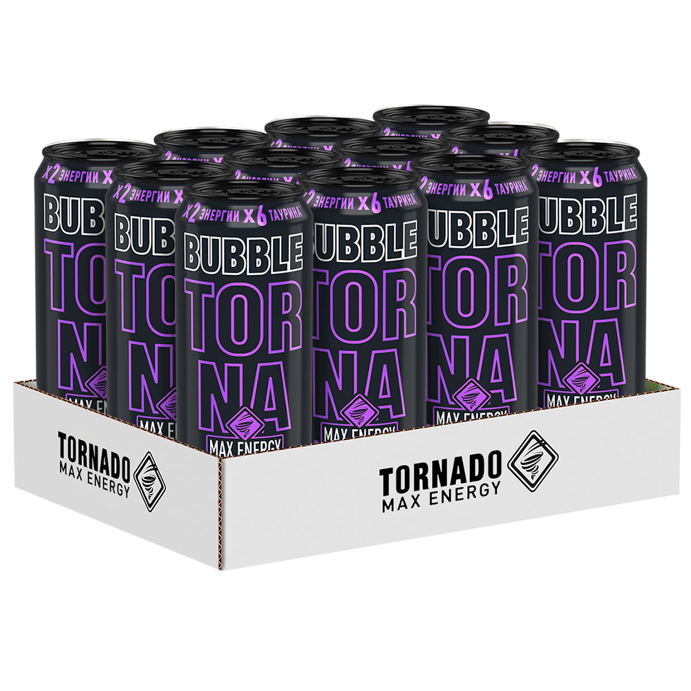 Напиток энергетический Tornado Max Energy Bubble, 450мл x 12 шт