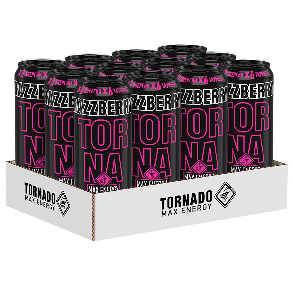 Напиток энергетический Tornado Max Energy Razzberry, 450мл x 12 шт