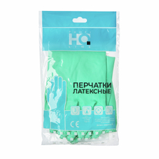 Перчатки Home Queen Profline латексные зеленые химически стойкие размер M