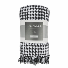 Плед Provance Basic черно-белый хлопковый, 200 x 220см