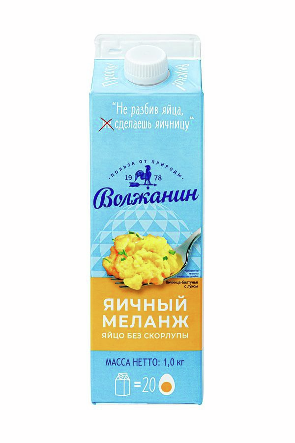 Изображение товара Меланж яичный Волжанин жидкий пастеризованный, 1кг
