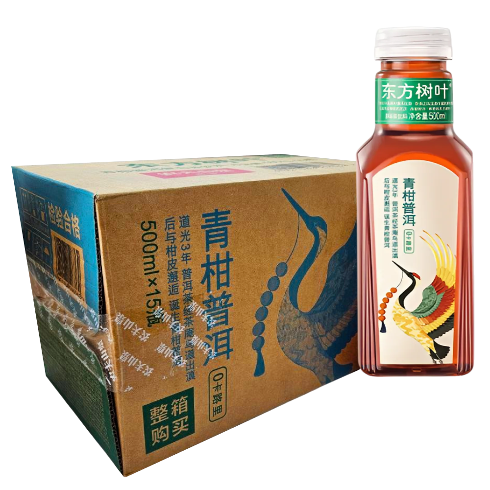 Холодный чай Восточные листья зеленый цитрусовый пуэр, 500мл x 15 шт