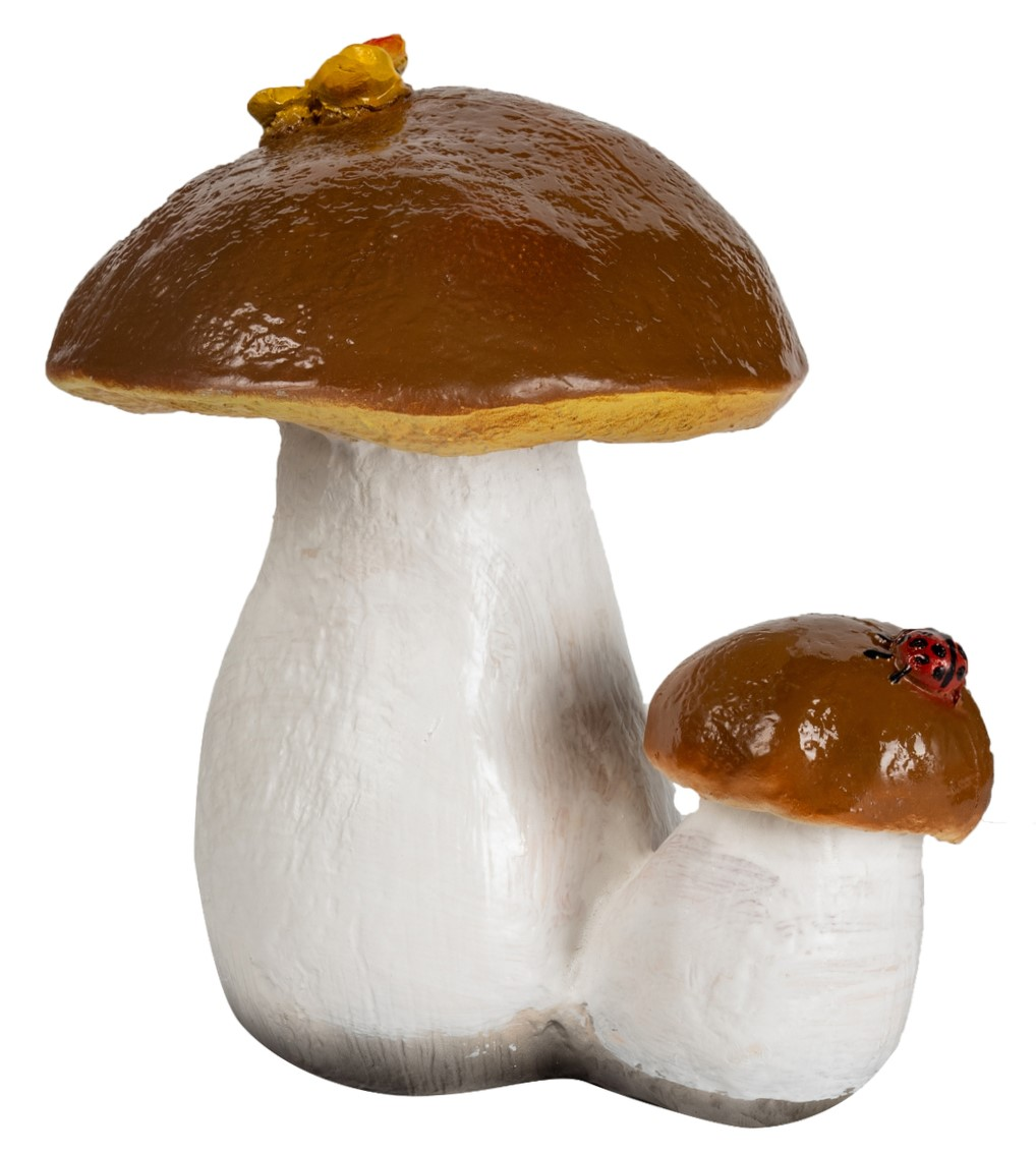 Фигурка Decobraz гриб белый с бабочкой, 23 x 25 x 16см