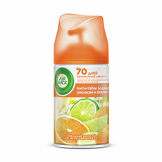 Освежитель воздуха аэрозольный AirWick Freshmatic Анти-табак. Бодрящий апельсин и бергамот сменный баллон, 250мл