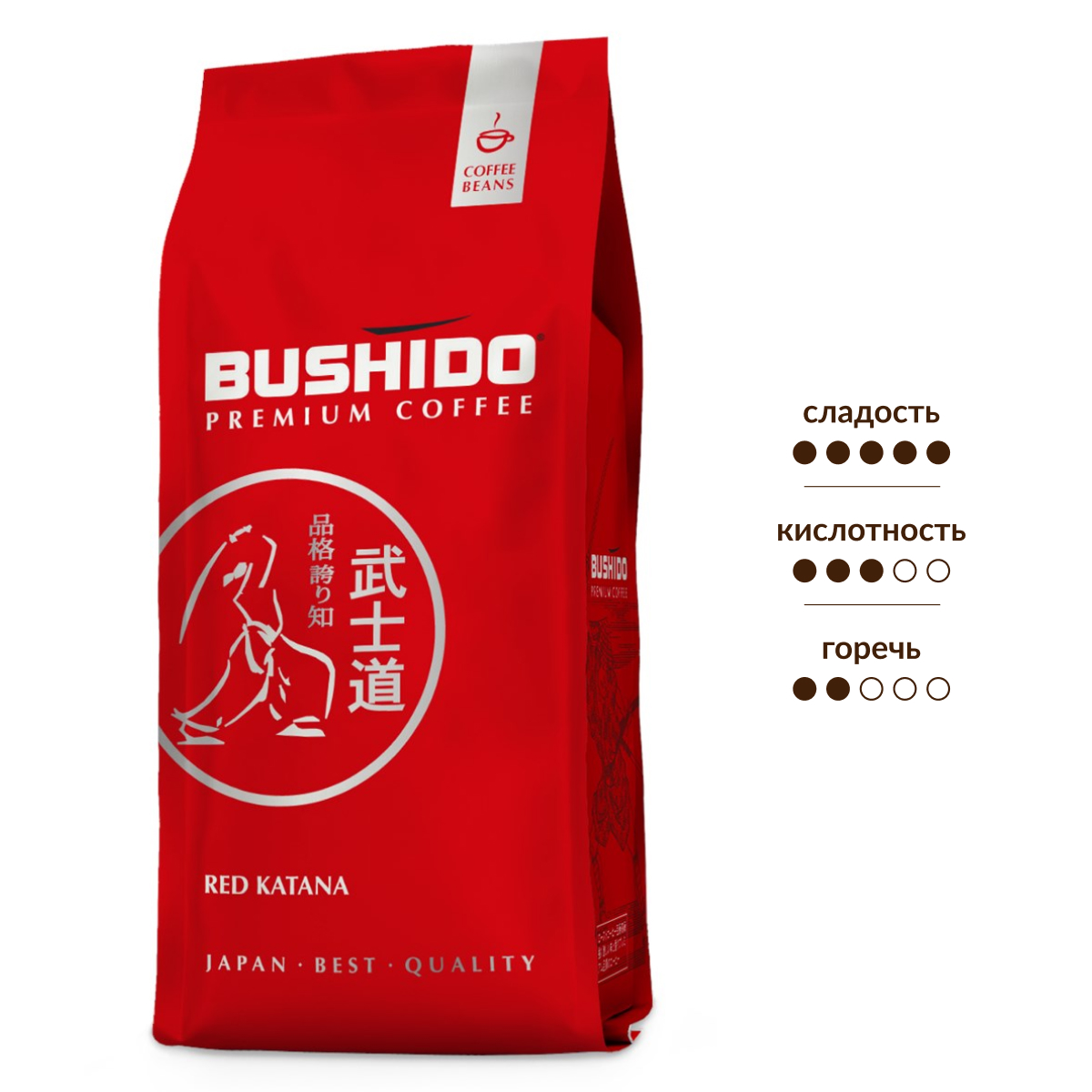 Изображение товара Кофе Bushido Red Katana в зернах 1кг средняя обжарка арабика высшее качество