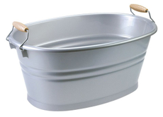 Таз Tontarelli Nostalgia овальный серебристый пластиковый, 28л