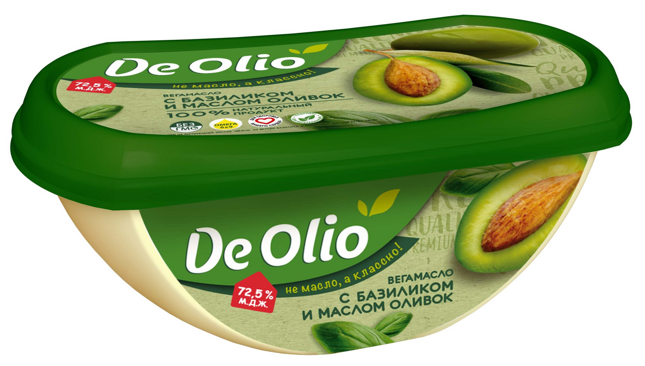 Вегамасло De Olio с базиликом и маслом оливок 72.5%, 220г