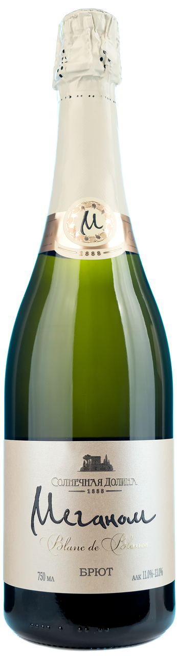Вино игристое Солнечная Долина Meganom Blanc de Blancs белое брют, 0.75л