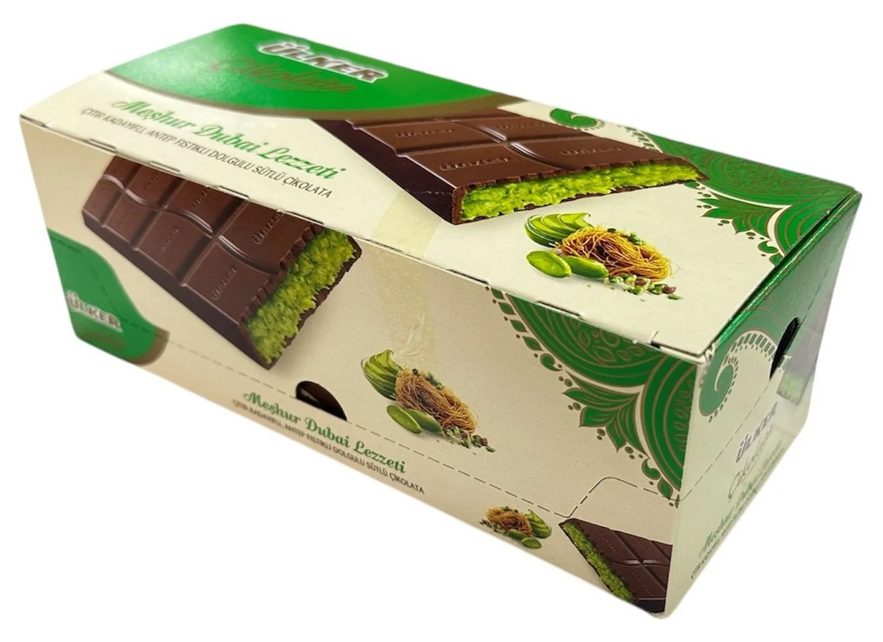 Шоколад Ulker Дубайский с фисташковой начинкой и кадаифом, 93г x 6 шт